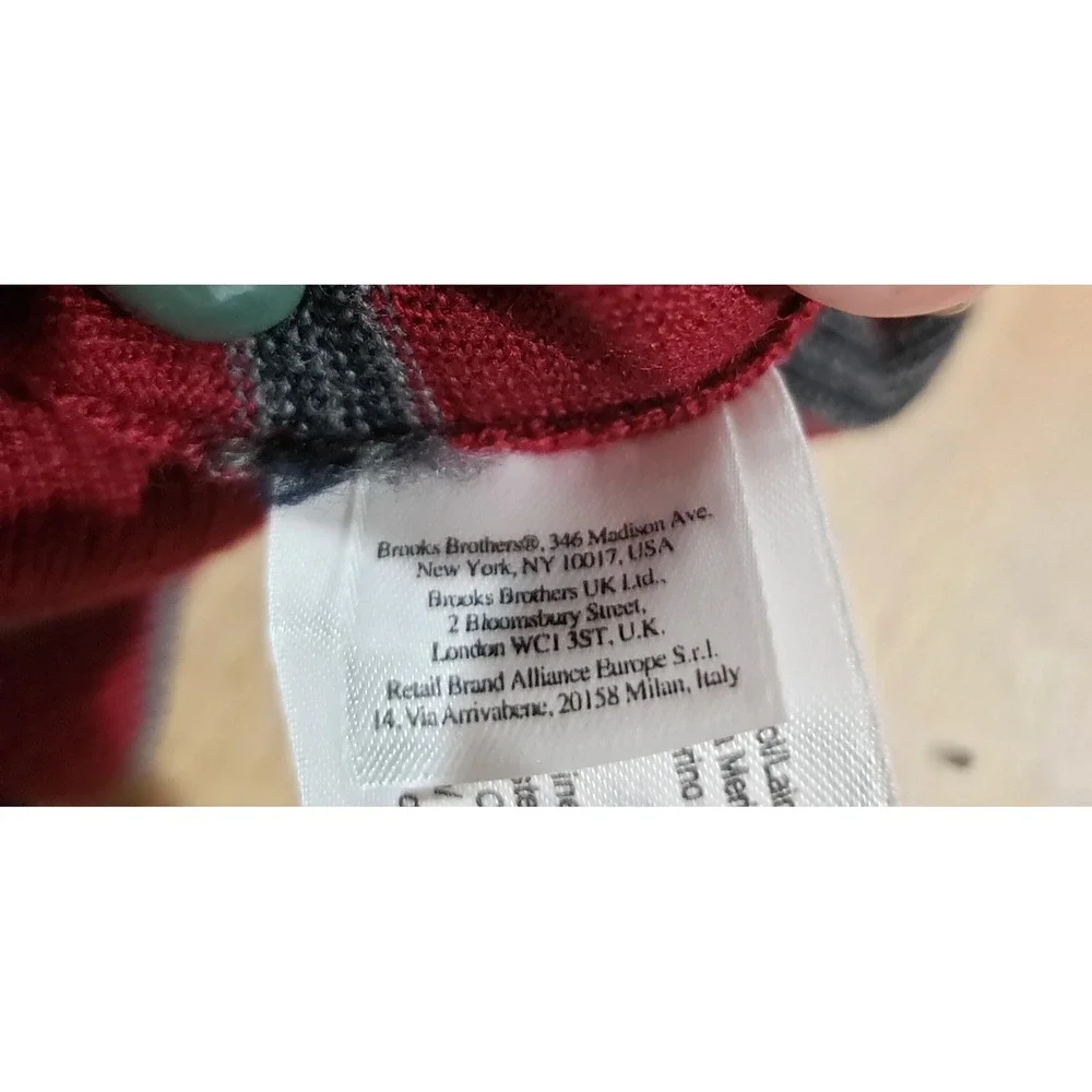 Brooks Brothers 346 Merino Wool Sweater Mens Burgandy‎ Striped Size XL Pullover
